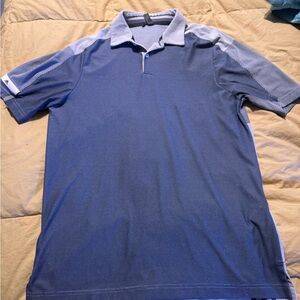 Adidas Men's Navy and Gray Polo Shirt